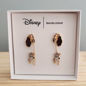 Disney Baublebar Lady and The Tramp Earrings Meant for Two/Double Holes - NWOT